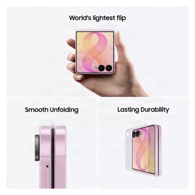 Samsung SM-F776BLIGEUE Z Flip8 F776B 5G Dual Sim 12GB Ram 256GB - Pink