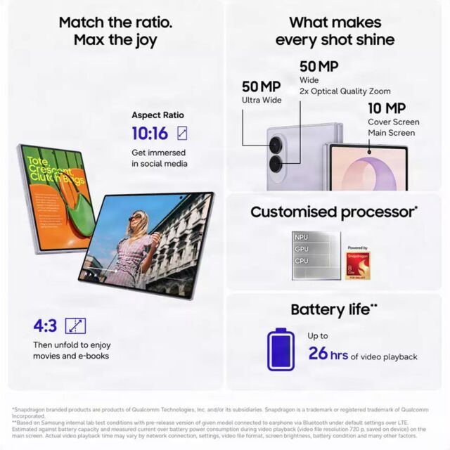Samsung SM-F976BZKBEUE Z Fold8 Ultra F976B 5G 12GB Ram 256GB - Graphite
