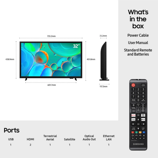 Samsung UE32H5000FKXXU 32inch HD Ready HDR Smart LED TV