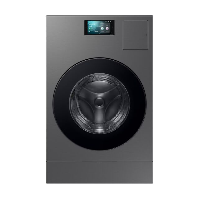 Samsung WD18DB8995BZT1 Series 9 Bespoke Ai All-In-One Washer Dryer, Large Capacity 18Kg/11Kg, Dark Silver