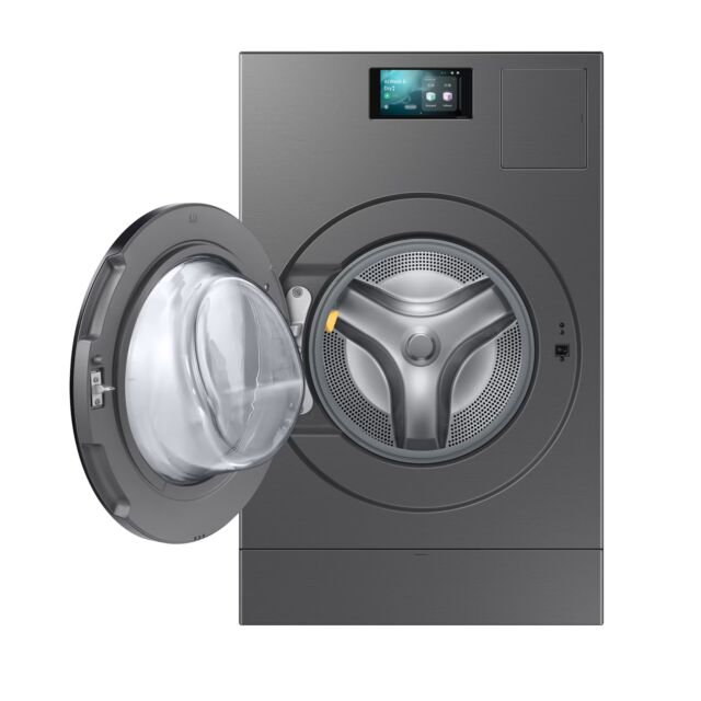 Samsung WD18DB8995BZT1 Series 9 Bespoke Ai All-In-One Washer Dryer, Large Capacity 18Kg/11Kg, Dark Silver