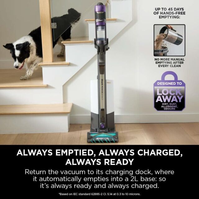 Shark IP3251UKT PowerDetect Clean + Empty Cordless Pet Vacuum Cleaner - 70 Minutes Run Time, White/Java Grey