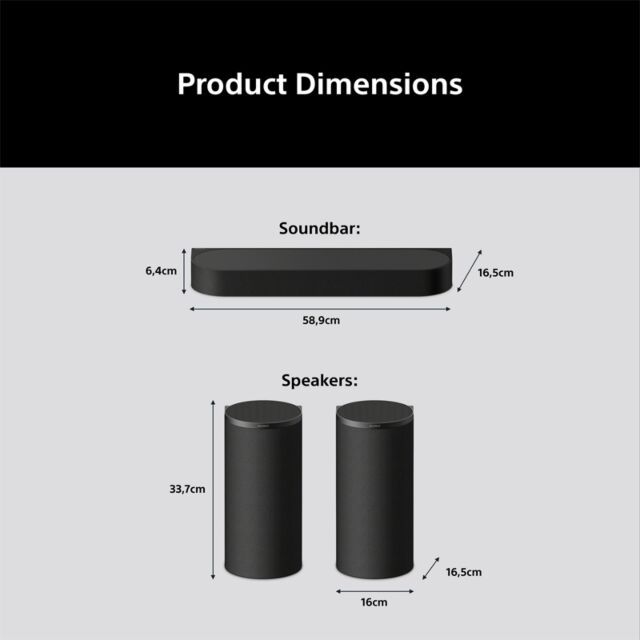 Sony HTA8.CEK BRAVIA Theatre Trio Three-Unit Theatre System, Dolby Atmos