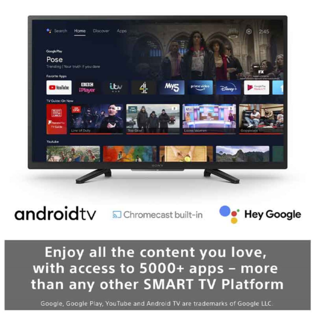 Sony KD32W800P1U 32inch HD Ready HDR LED TV with Google Assistant