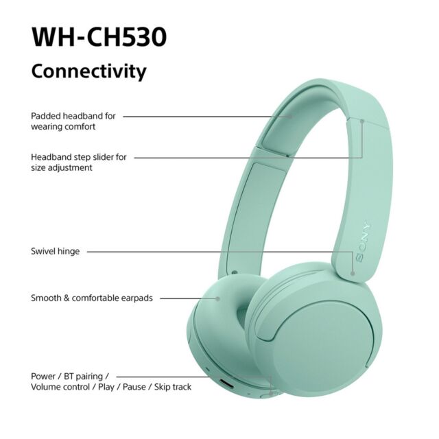 Sony WHCH530G.CE7 Wireless Over ear headphones - Mint Green