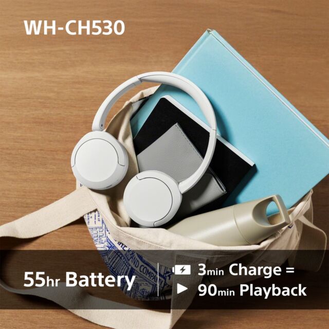 Sony WHCH530W.CE7 Wireless Over Ear Headphones - White