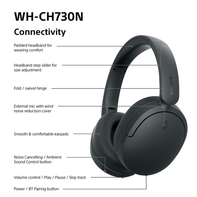 Sony WHCH730NB.CE7 Wireless Noise Cancelling Headphones