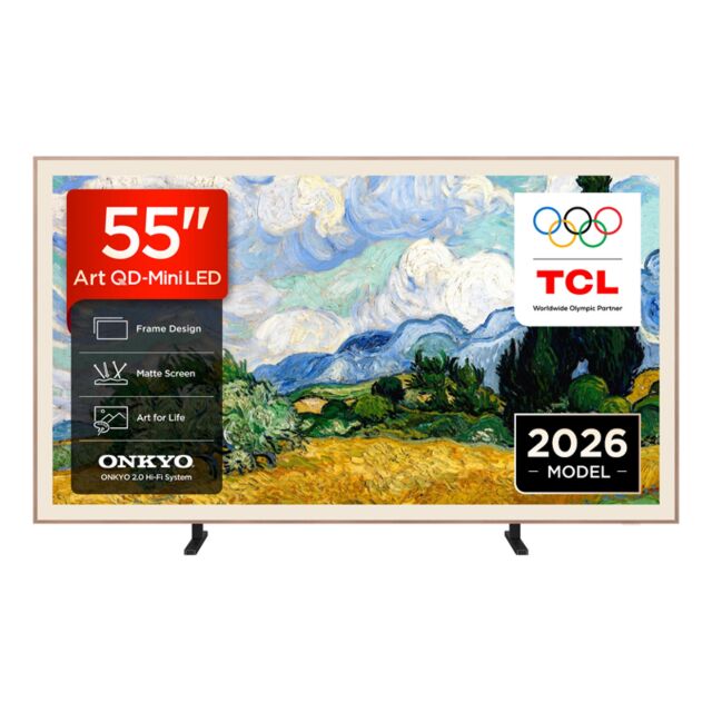 TCL 55A400 PRO-UK 55inch 4K Ultra HD QD-MINI LED AI Art TV - Black
