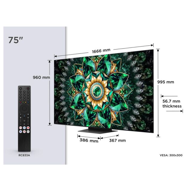 TCL 75Q7C-UK 75inch 4K QD-Mini LED UHD Smart Google TV