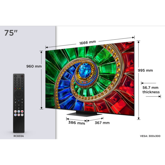 TCL 75RM7L-UK 75-inch 4K Ultra HD RGB Mini LED TV