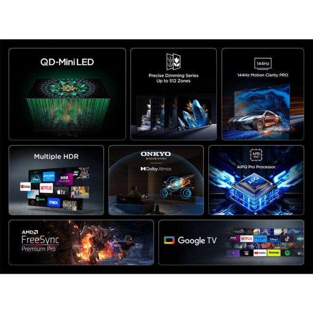 TCL 85Q6C-UK 85inch 4K QD-Mini LED UHD Smart Google TV