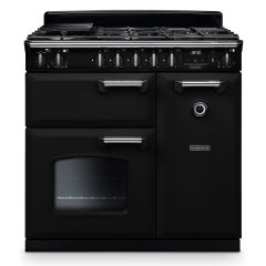 Rangemaster CL90DFPGBL/CM1 Classic 90cm Dual Fuel Cooker, Black/Chrome