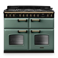 Rangemaster CLDLB110DFPMGR/AB1 Classic Deluxe 110cm BC Dual Fuel Mineral Green/Antique Brass