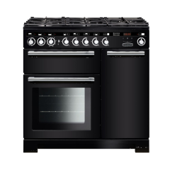 Rangemaster EDL90DFFBL/C (117180) Encore Deluxe 90cm DF Range Cooker, Black/Chrome
