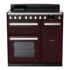 Rangemaster ESDL90EIPBOR/CM1 Estel Deluxe 90cm Induction Range Cooker, Bordeaux/Chrome