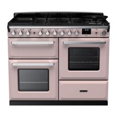 Rangemaster ESDLO110DFPPPK/CM1 Estel Deluxe 110cm Dual Fuel Range Cooker, Pale Pink/Chrome