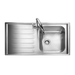 Rangemaster MN10101L/ Manhattan Stainless Steel Inset Sink 1 Bowl Polished