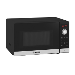 Bosch FFL023MS2B 800w 20 Litres Solo Microwave Oven, Black/Stainless