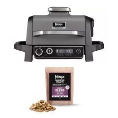 Ninja OG701UKPELKIT Woodfire Electric BBQ Grill + Smoker with Woodfire BBQ Pellets
