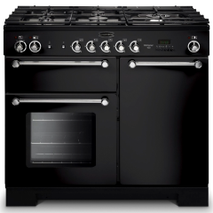 Rangemaster KCH100DFFBL/C KITCHENER 100cm Dual Fuel Range Cooker, Black