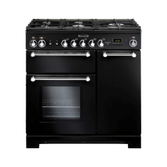 Rangemaster 81420 (KCH90DFFBL/C) KITCHENER 90 A Rated Dual Fuel Cooker, Black