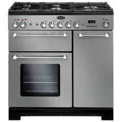 Rangemaster KCH90DFFSS/C KITCHENER 90cm Dual Fuel Range, Stainless Steel/Chrome