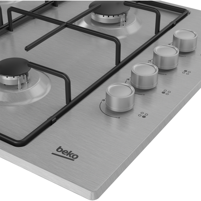 Beko CIHYG21SX 60cm 4 Gas Hob Burner in Stainless Steel