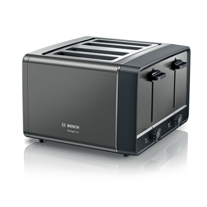 Bosch TAT5P445GB 4 Slice Toaster, Anthracite