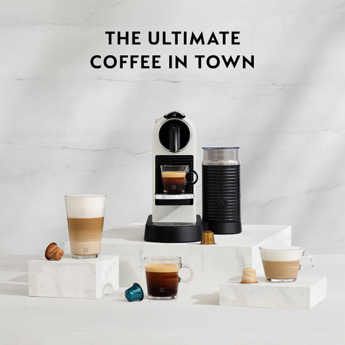 Delonghi EN267.WAE Nespresso Citiz Coffee Machine with Aeroccino Milk Frother, White