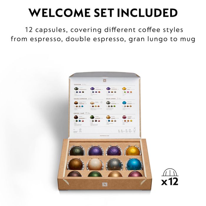 Delonghi ENV120.GYAE Nespresso Vertuo Next Capsule Coffee Machine with Aeroccino Milk Frother, Grey