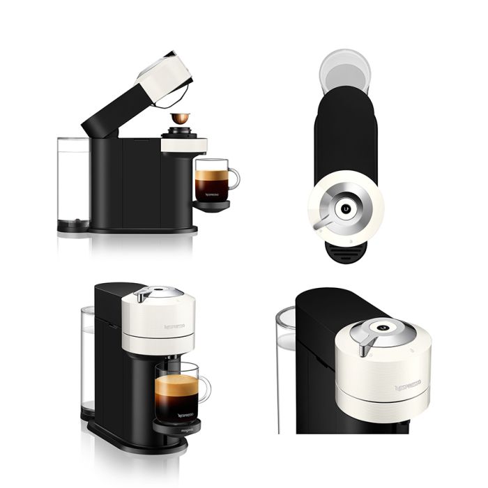 Delonghi ENV120.WAE Nespresso Vertuo Next Capsule Coffee Machine with Aeroccino Milk Frother, White