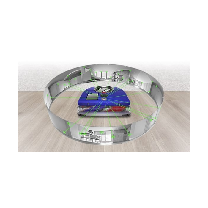 Dyson 360VISNAV  360 Robot  - 65 Minutes Run Time - Moulded Blue/Nickel