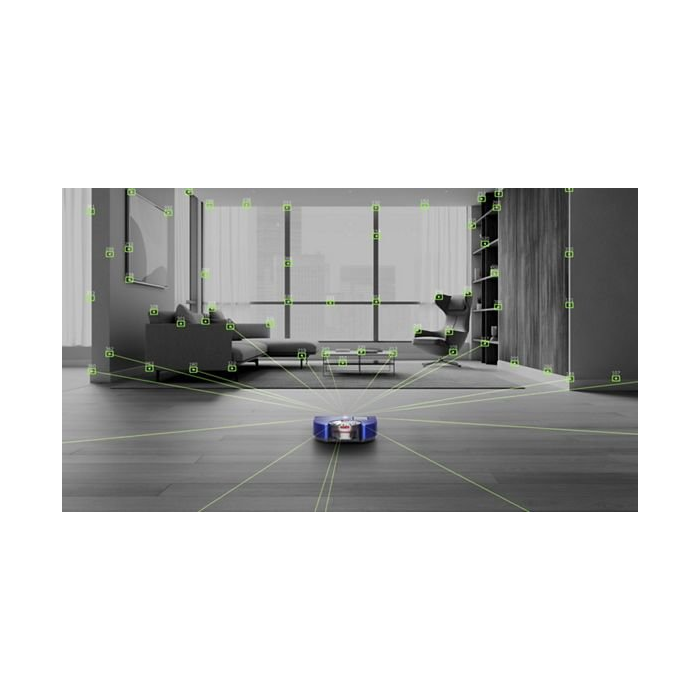 Dyson 360VISNAV  360 Robot  - 65 Minutes Run Time - Moulded Blue/Nickel