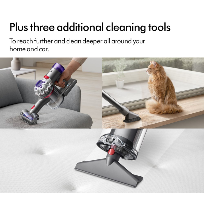 Dyson V8ABS-2023 Cordless Stick Vacuum Cleaner - 40 Minutes Run Time - Silver/Yellow