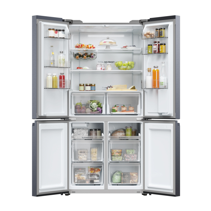 Haier HCR5919EHMB 90cm 60/40 Frost Free American Fridge Freezer - Brushed Black