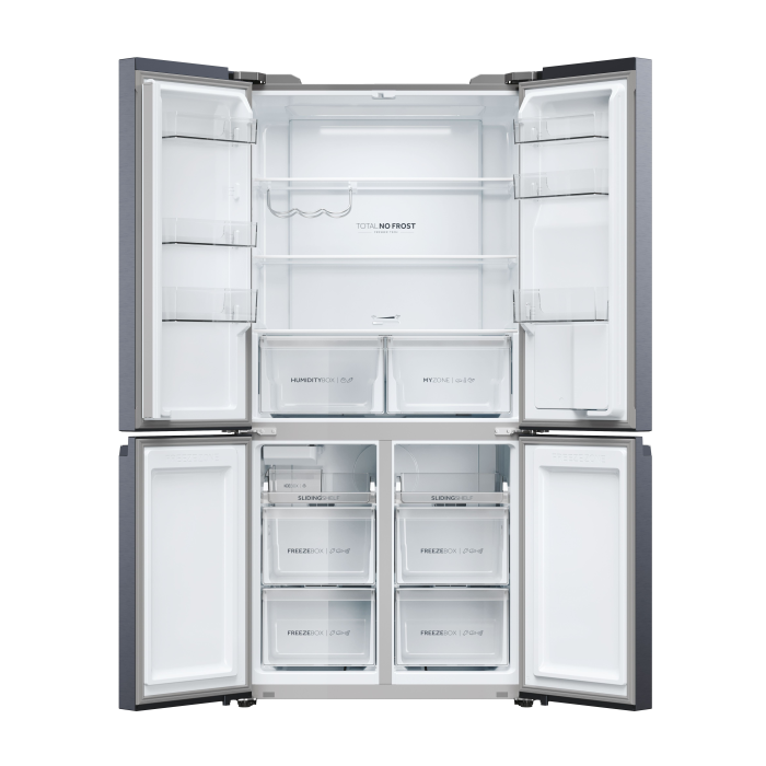 Haier HCR5919EHMB 90cm 60/40 Frost Free American Fridge Freezer - Brushed Black