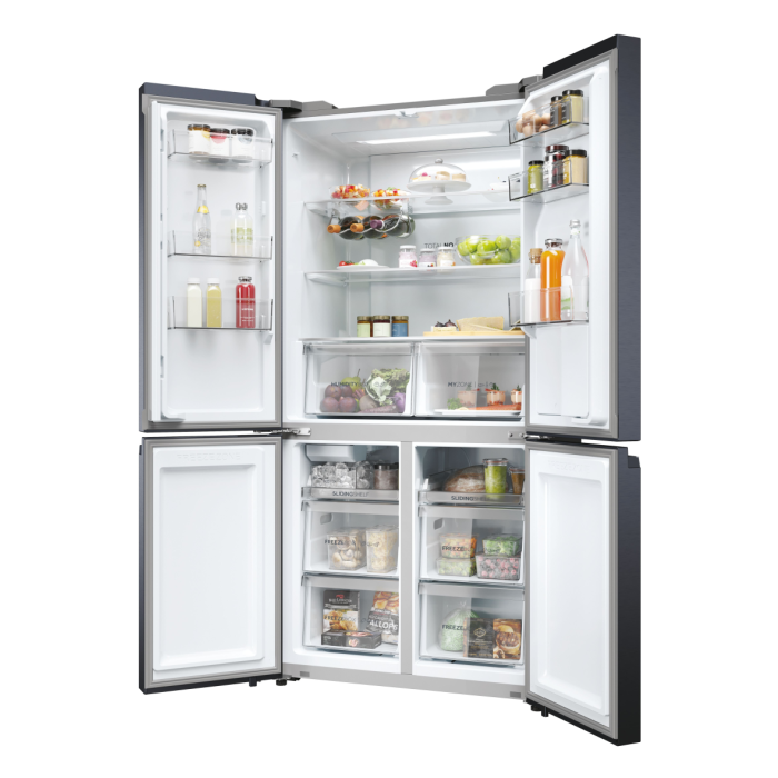 Haier HCR5919EHMB 90cm 60/40 Frost Free American Fridge Freezer - Brushed Black