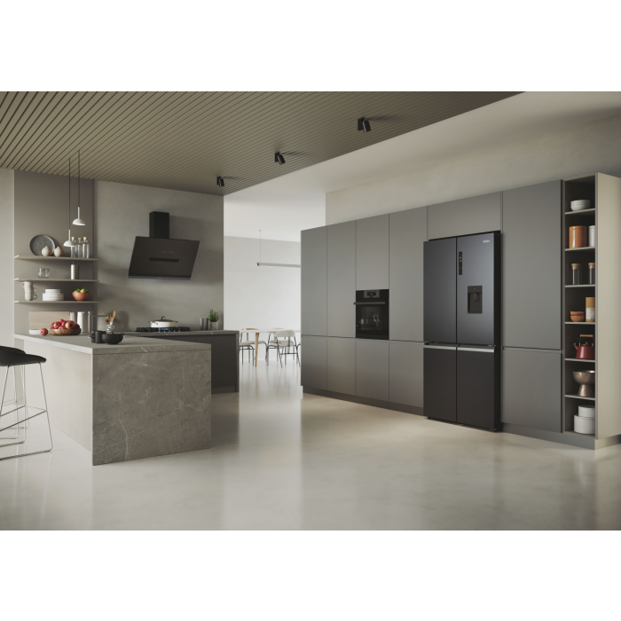 Haier HCR5919EHMB 90cm 60/40 Frost Free American Fridge Freezer - Brushed Black