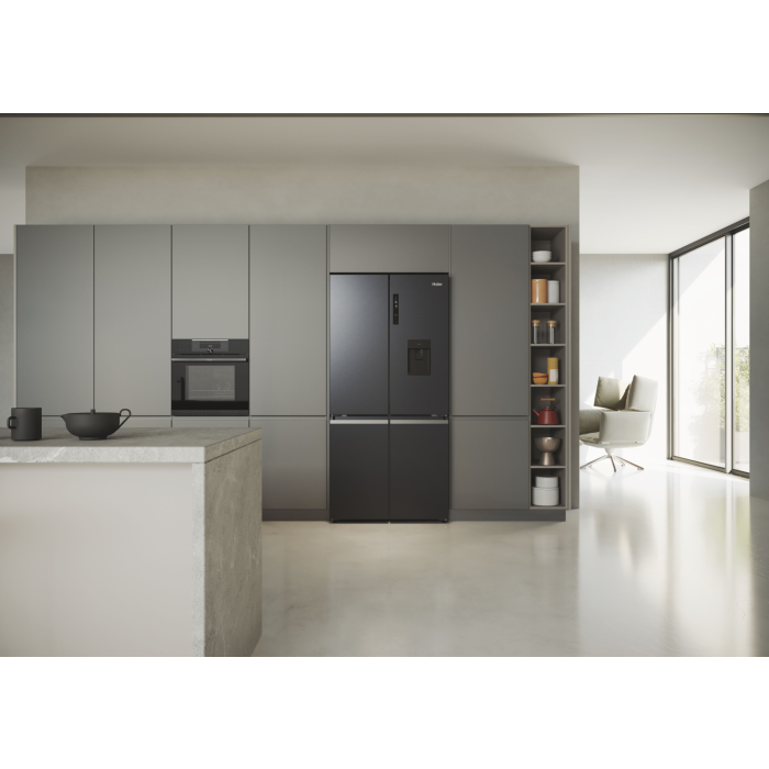 Haier HCR5919EHMB 90cm 60/40 Frost Free American Fridge Freezer - Brushed Black