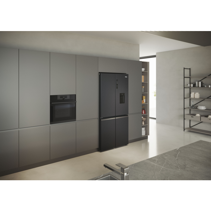 Haier HCR5919EHMB 90cm 60/40 Frost Free American Fridge Freezer - Brushed Black