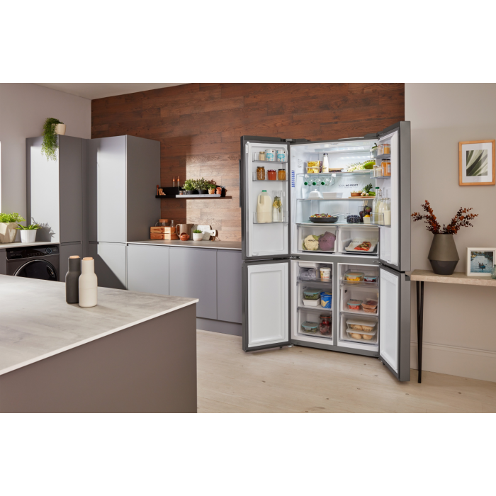 Haier HTF_520IP7 90.5cm Frost Free American Style Fridge Freezer - Platinum Inox
