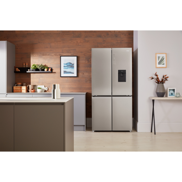 Haier HTF_520IP7 90.5cm Frost Free American Style Fridge Freezer - Platinum Inox