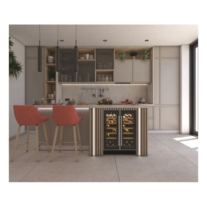 Hoover HWCB 60D UK/N  HWCB60DUK/N 59.5cm Built In Wine Cooler - Black