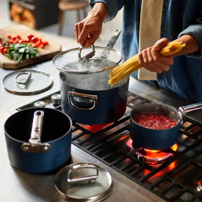 Joseph Joseph 45049 Space™ Non-Stick 3 Piece Saucepan Set, Blue