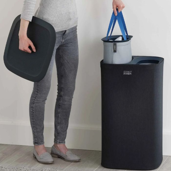 Joseph Joseph 50002 BLACK Tota 60L Black Laundry Separation Basket