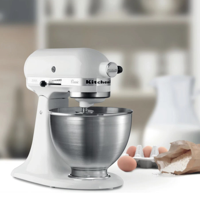 KitchenAid 5K45SSBWH 4.3L Classic Stand Mixer, White