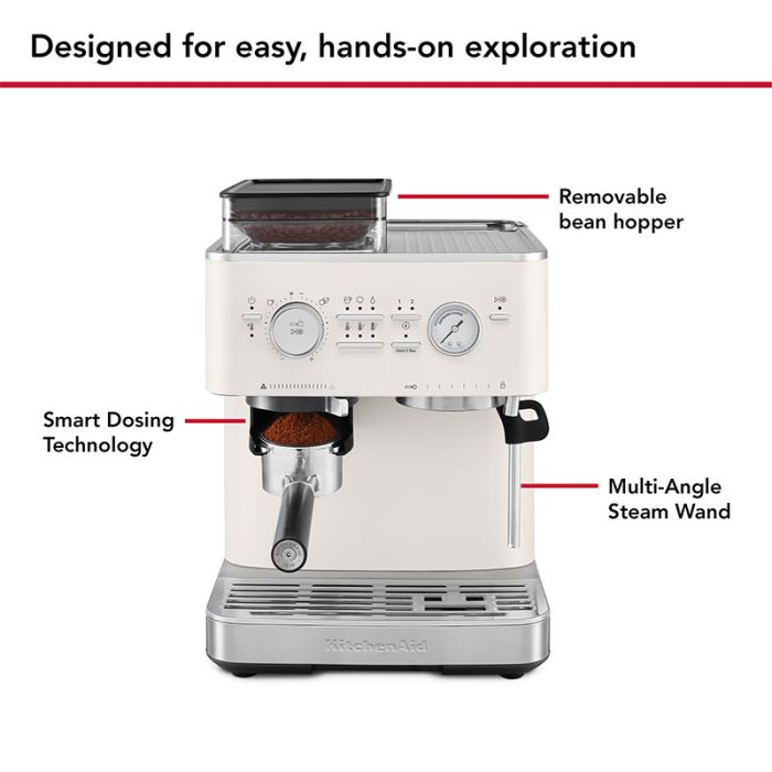 KitchenAid 5KES6551BPL Semi-Automatic Espresso Machine, Porcelain