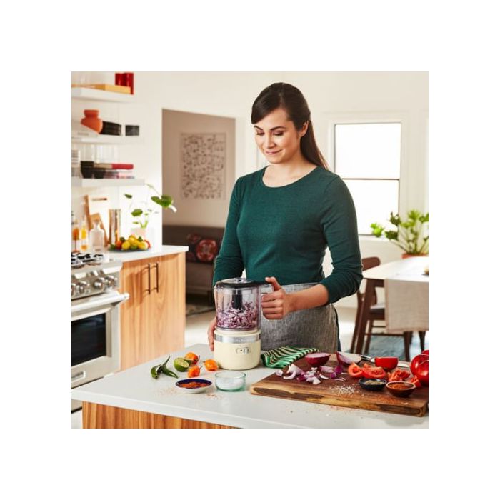 KitchenAid 5KFCB519BAC 1.19L Cordless Food Chopper, Almond Cream