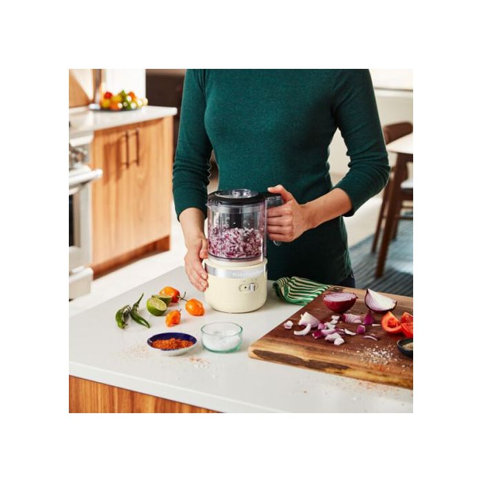 KitchenAid 5KFCB519BAC 1.19L Cordless Food Chopper, Almond Cream