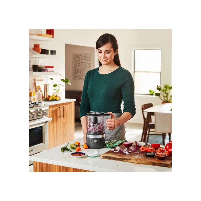 KitchenAid 5KFCB519BDG 1.19L Cordless Food Chopper, Charcoal Grey